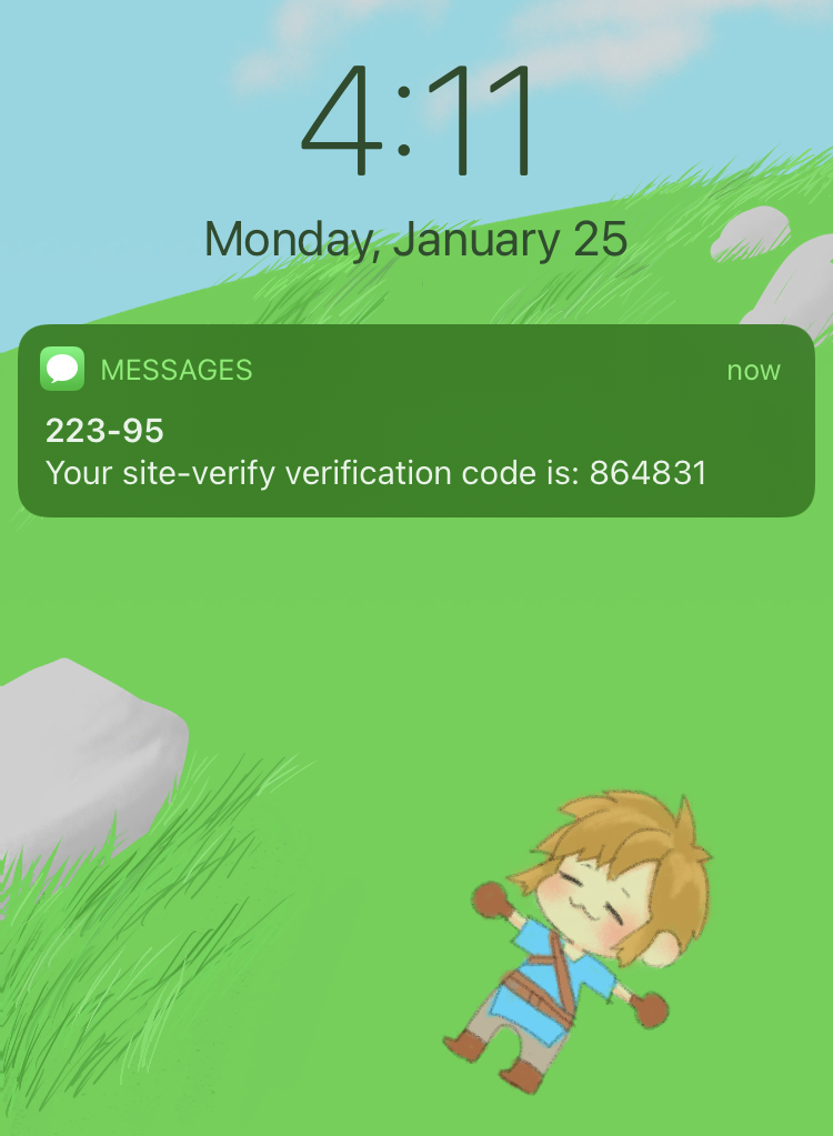 screenshot of Twilio Verify sending a 6 digit passcode to a mobile device