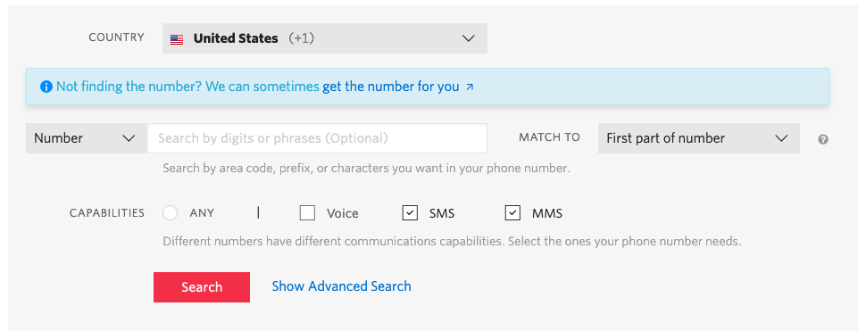 Buy a Twilio phone number