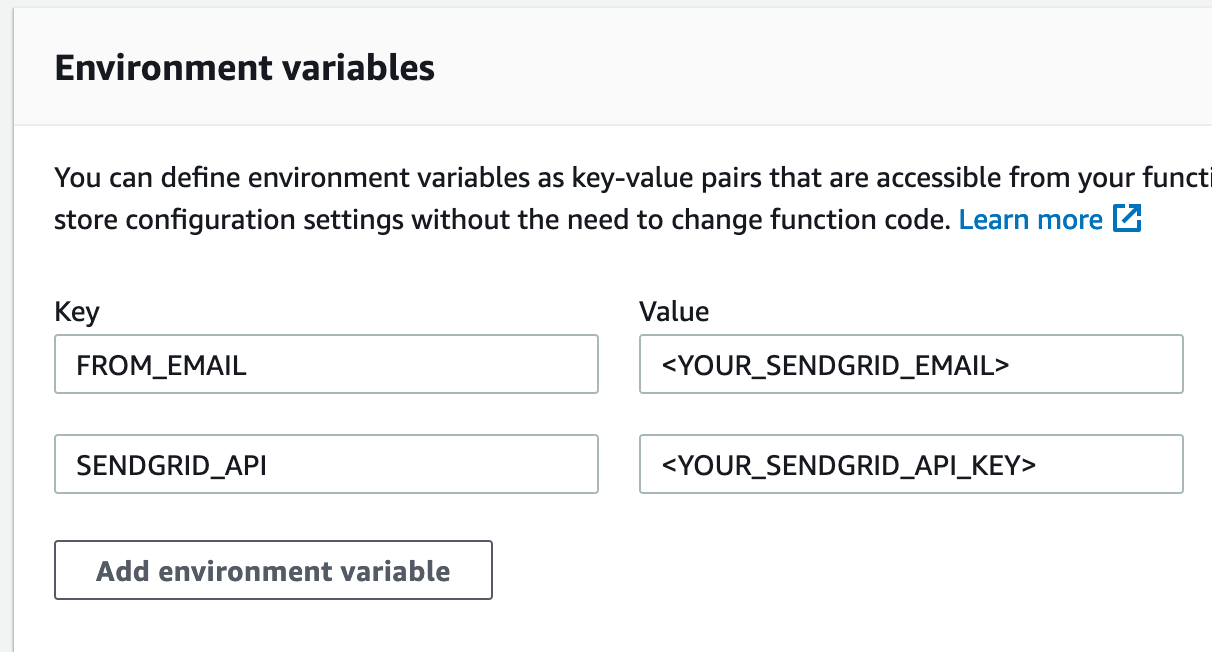 Add environment variables