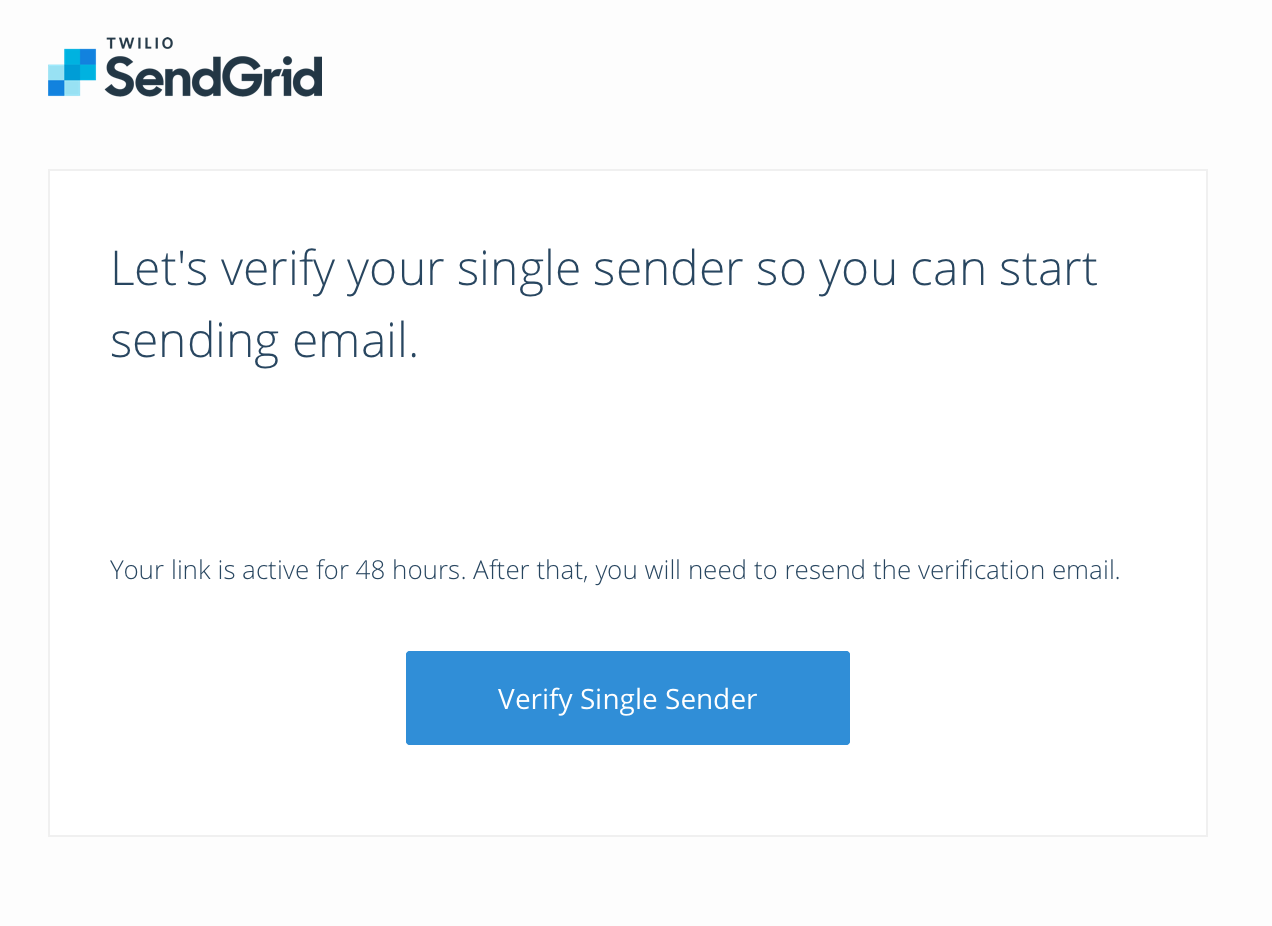Verify SendGrid sender