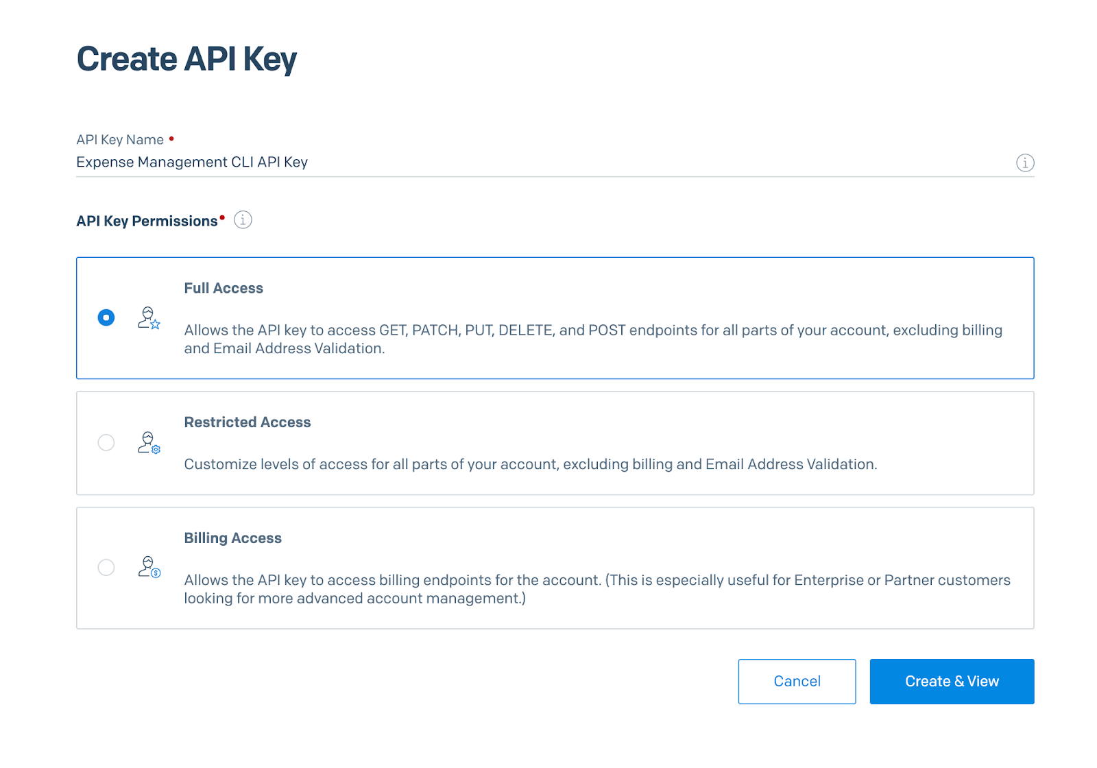 Create a SendGrid API key, step 2