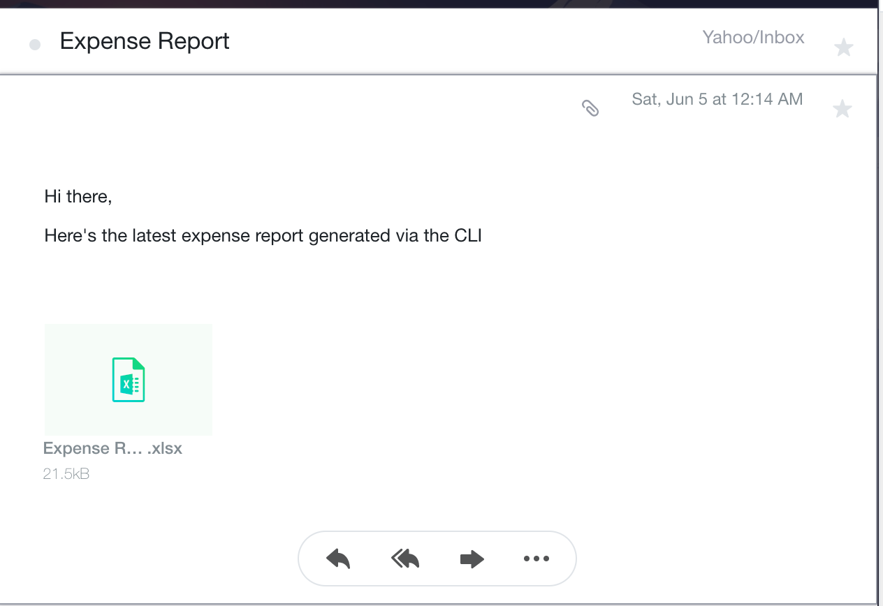 View the generated expense report in an email client