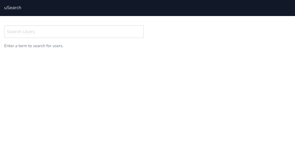 Laravel Livewire & MySQL application home page showing the search input field