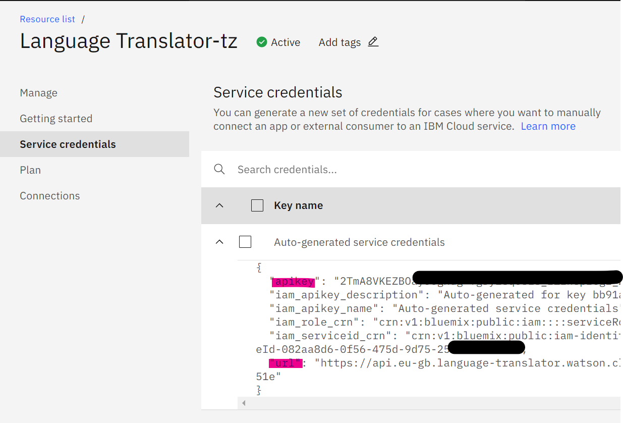 screenshot of language translator dashboard