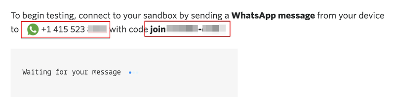 Configuración de la Sandbox de Whatsapp - paso 1