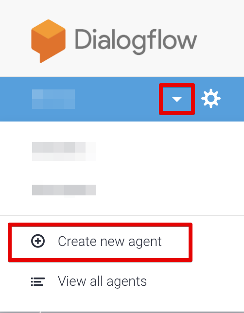 Configuración de Dialogflow - paso 1