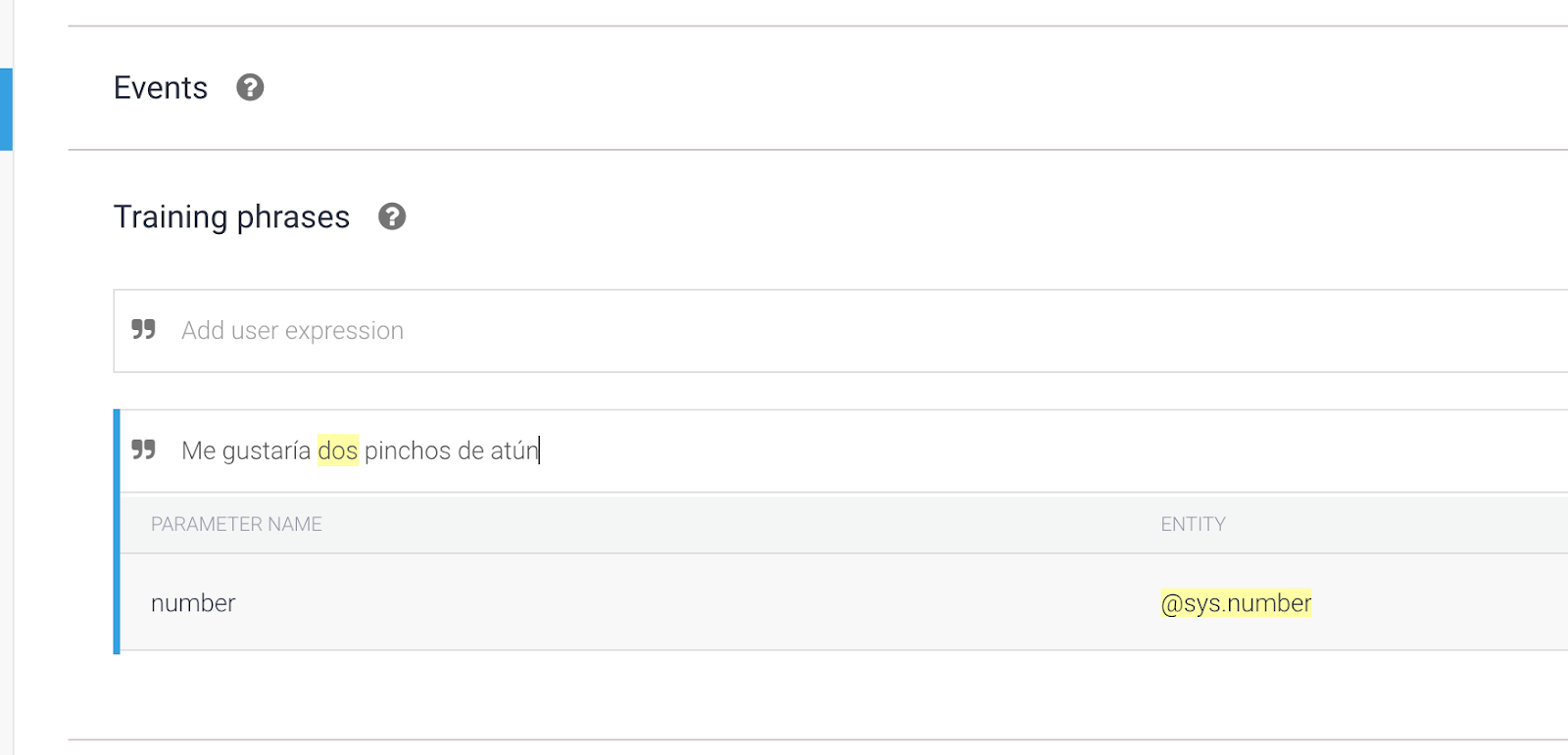 Configuración de Dialogflow - paso 3