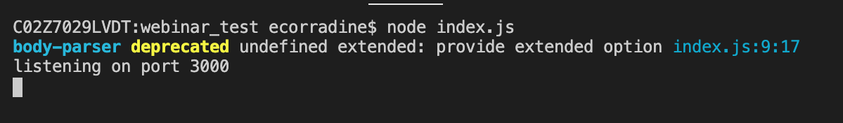 Node Index.js run on command line