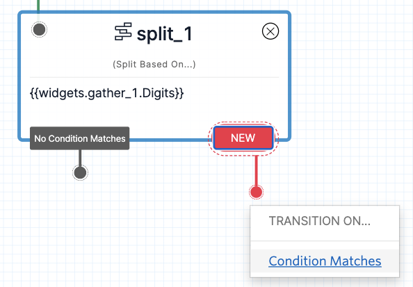 Detalhe do Twilio Studio com a criação de nova comparação no componente de decisão