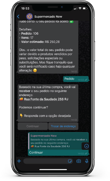 Como a Newtail utiliza os botões do WhatsApp para sua experiência de entrega