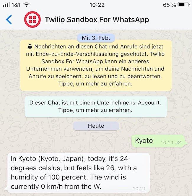 Whatsapp sandbox