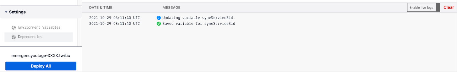 An image showing where to click to create a dependency in the function