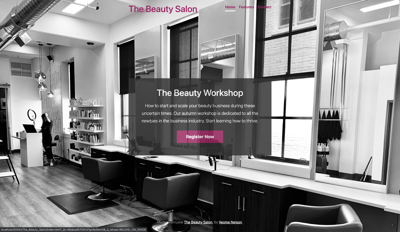 The Beauty Salon Landing Page