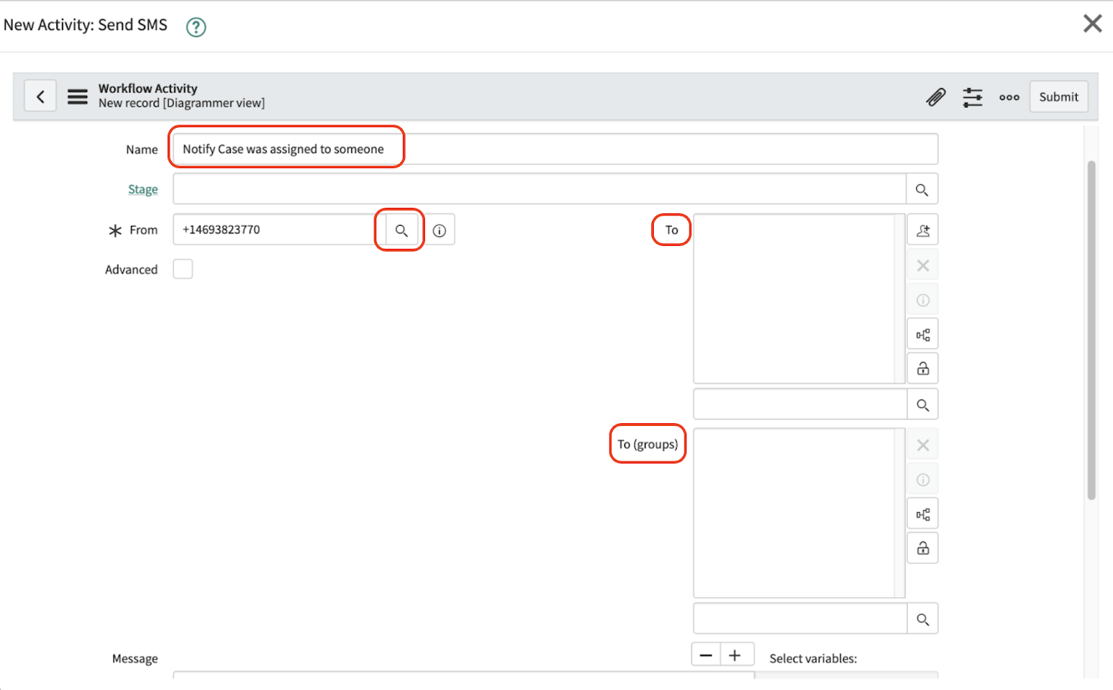 A screenshot of the Workflow Activity settings window