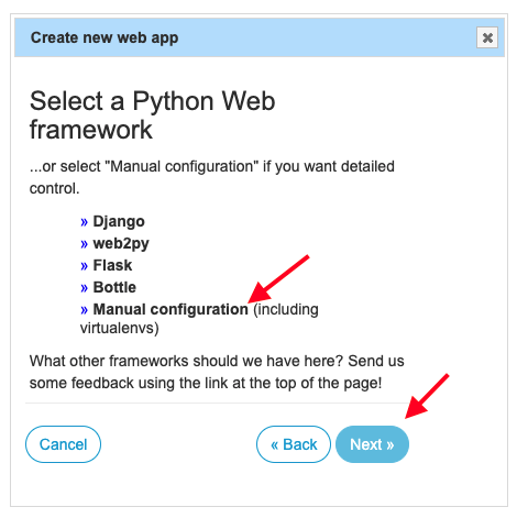 Select Python framework