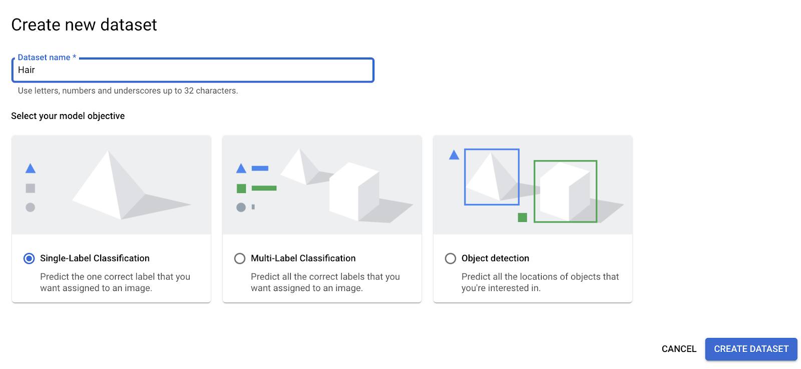 Create single-label classification dataset