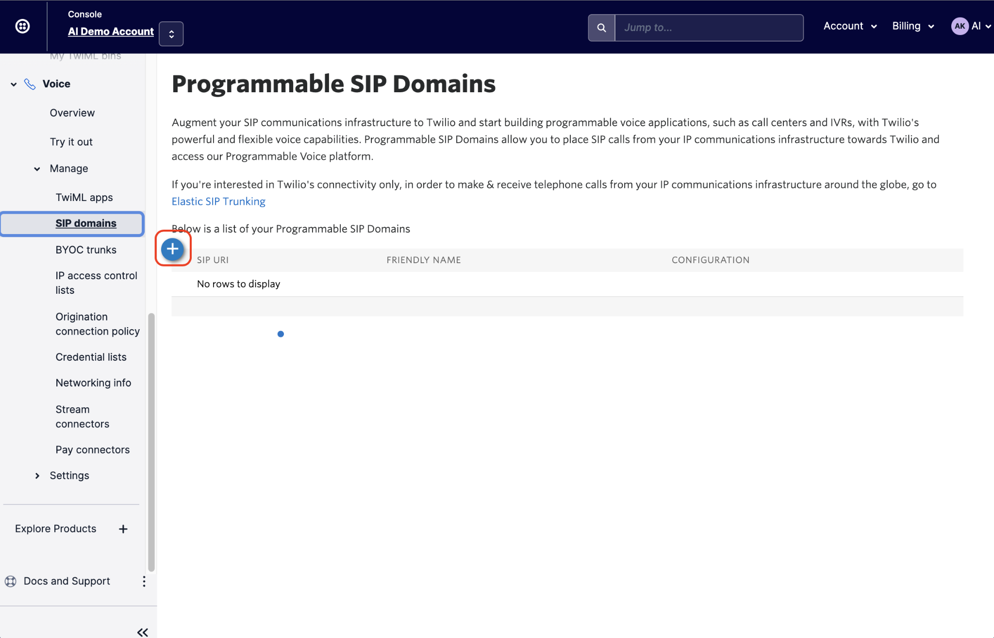 Adding a Programmable SIP Domain