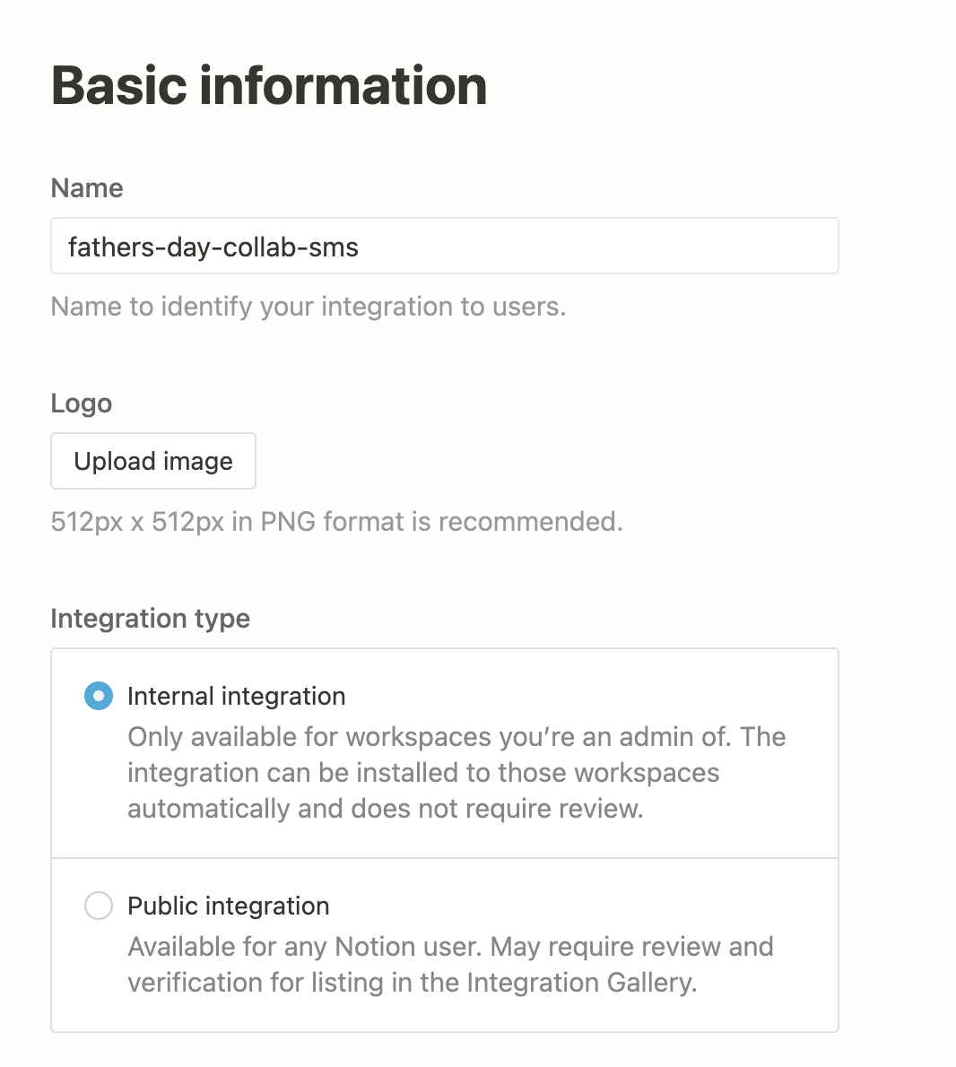 Integration basic information