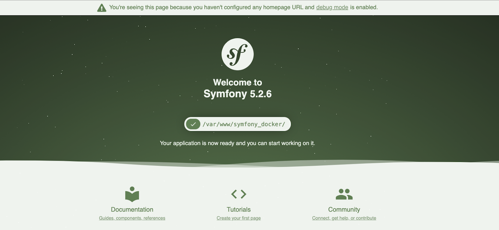 Default Homepage for Symfony