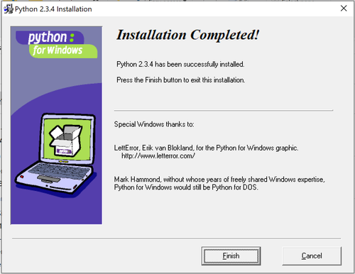 Python 2.3.4 Windows installer