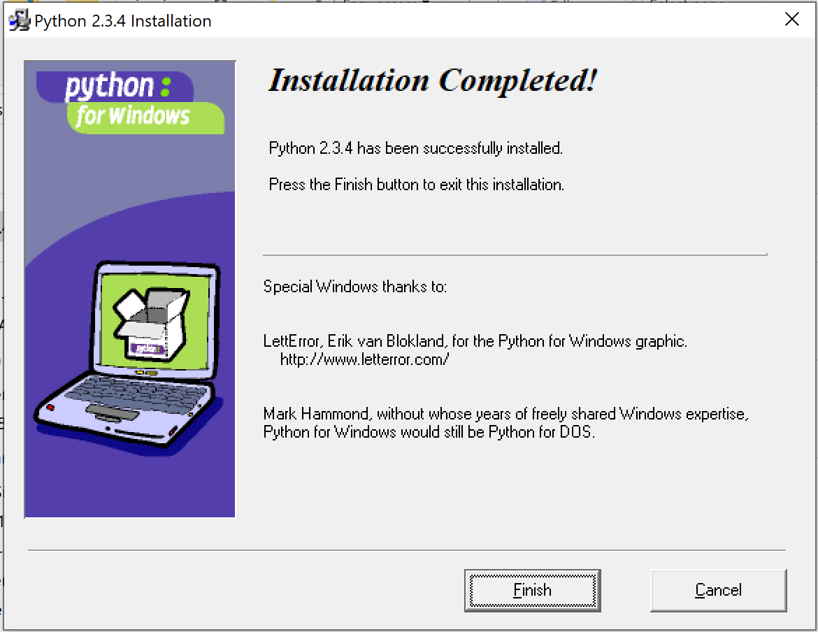 The Python 2.3.4 Windows installer