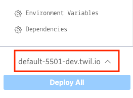 A screenshot of the Serverless functions selection tool in the Twilio Console