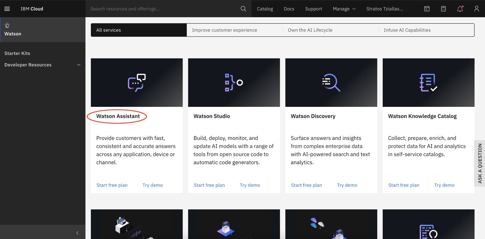 Watson Assistant's location