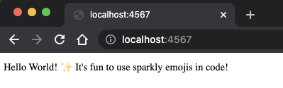 screenshot of the localhost:4567 spark app