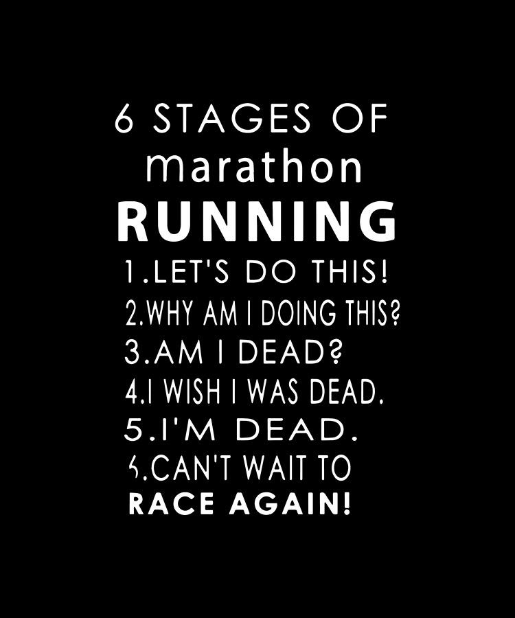 six stages of marathon running meme