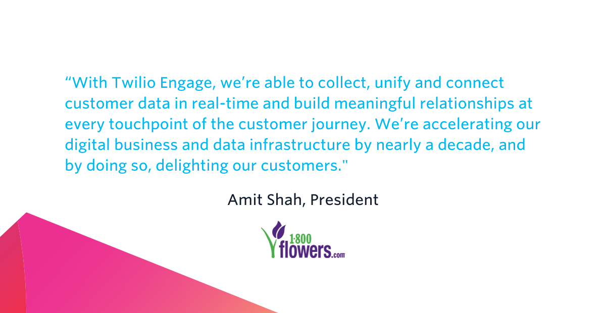 Amit Shah, President 1-800 flowers, quote on Twilio Engage