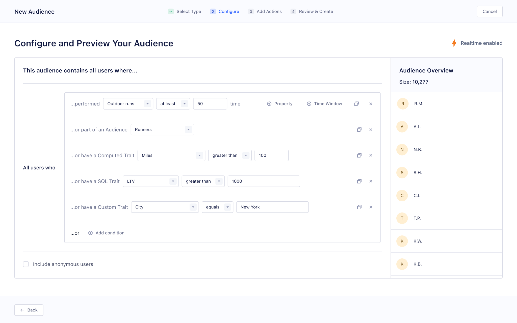 Twilio Engage Audience Builder