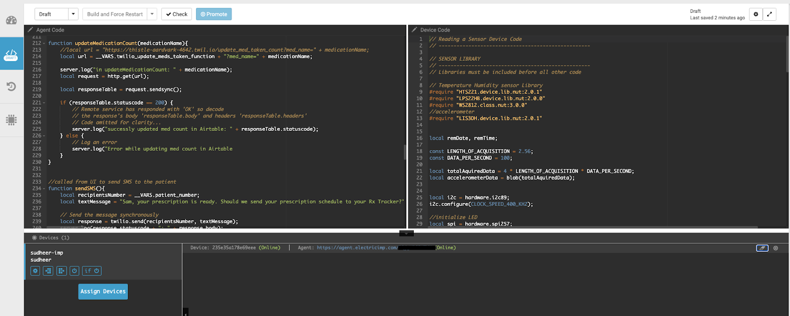 A screenshot showing the layout of impCentral