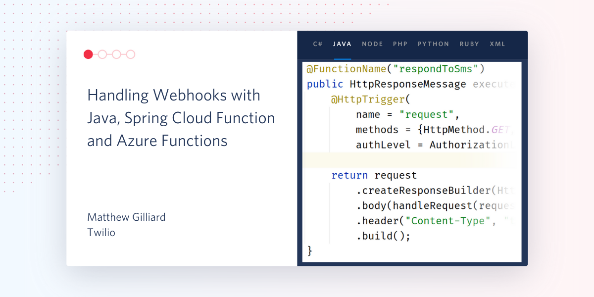Title: Handling Webhooks with Java, Spring Cloud Function and Azure Functions