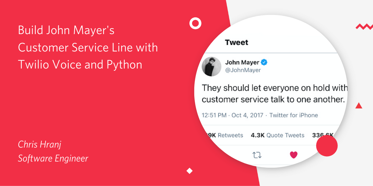 header - Build John Mayer's Customer Service Line with Twilio Voice and Python