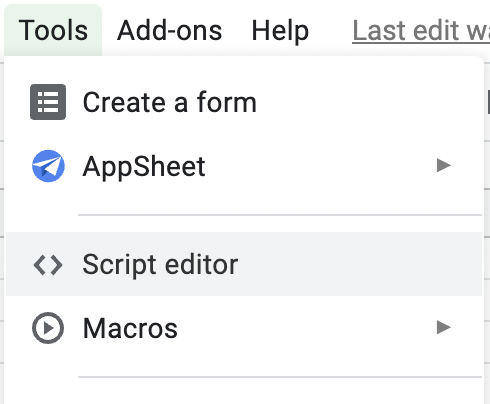 Script editor option