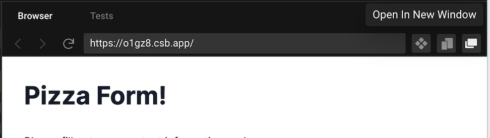 CodeSandbox Pizza Form