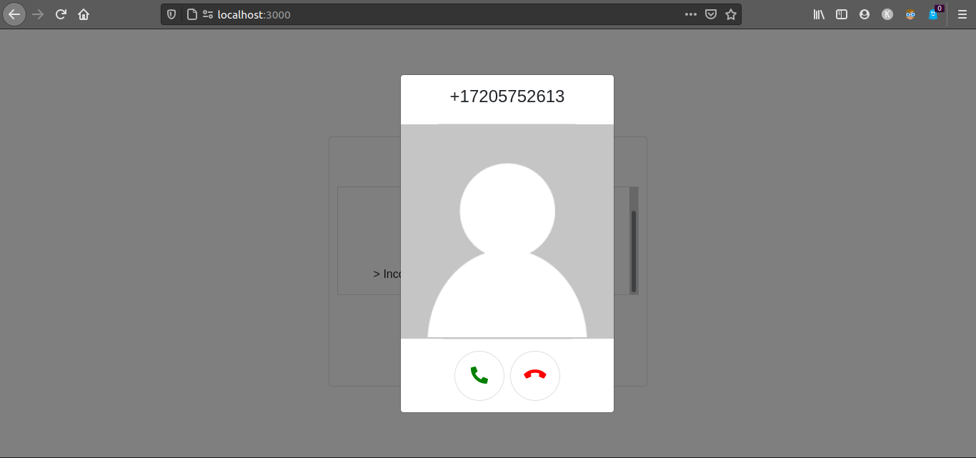 Incoming call page