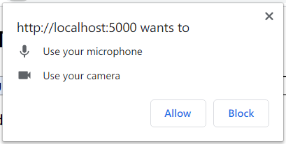 Share your camera and microphone notice