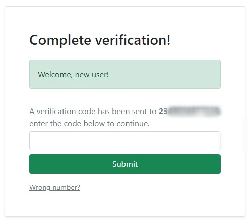 Welcome new user after verification is complete.