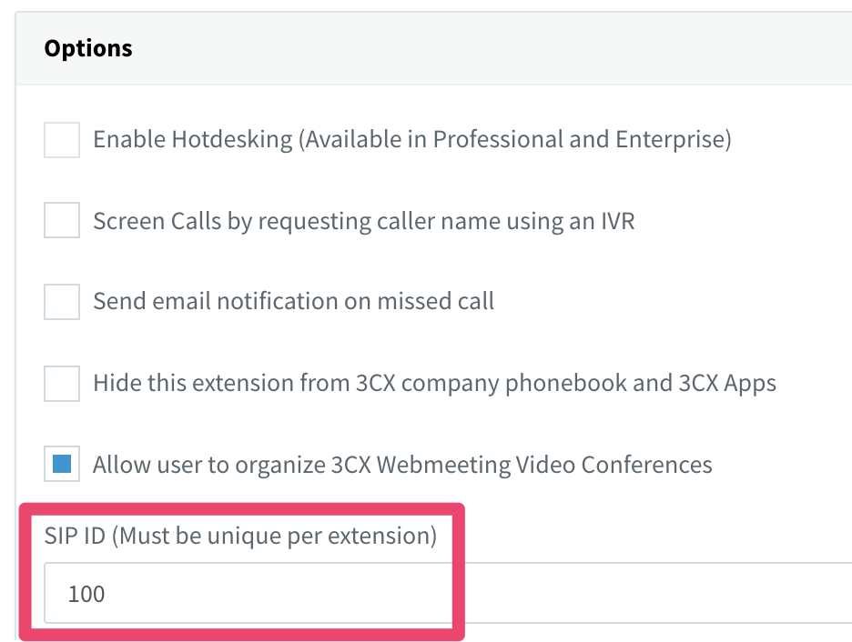 3CX SIP Identity screenshot