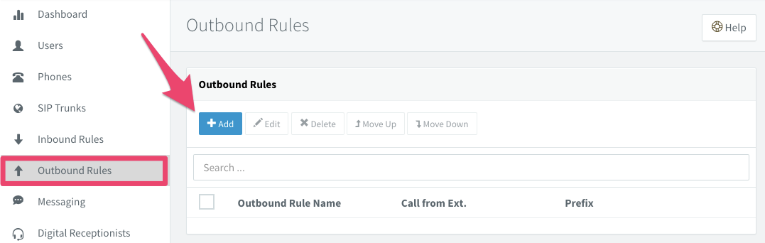 Adding outbound rules in 3CX