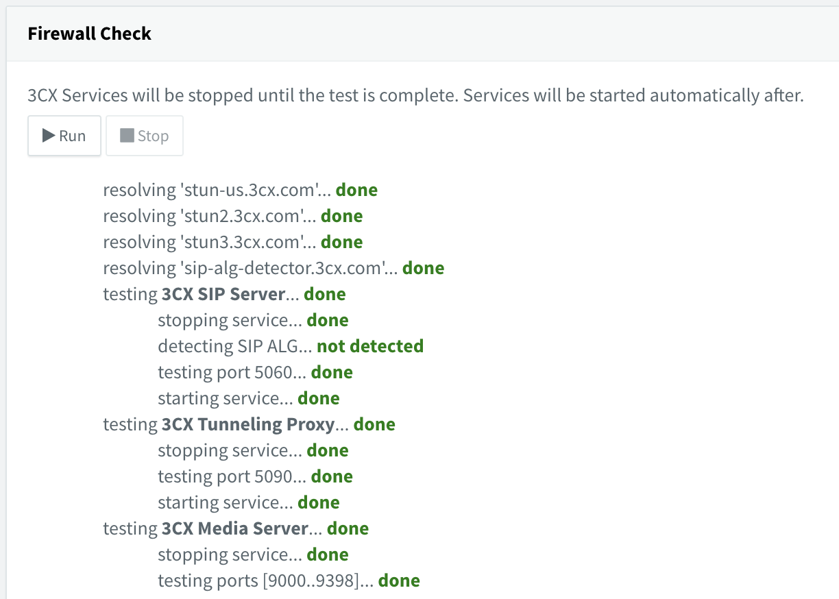 3CX Firewall Checker screen shot