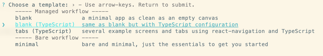 choose blank (Typescript)