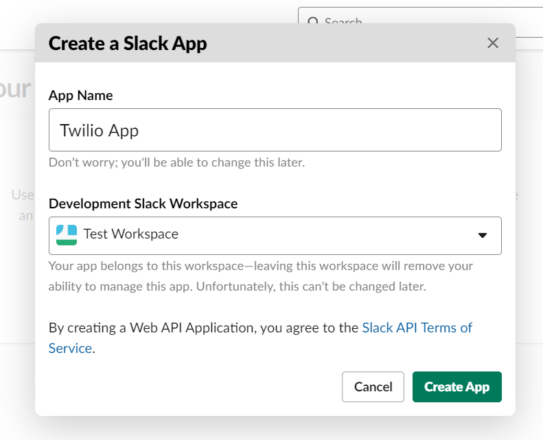 Create Slack app