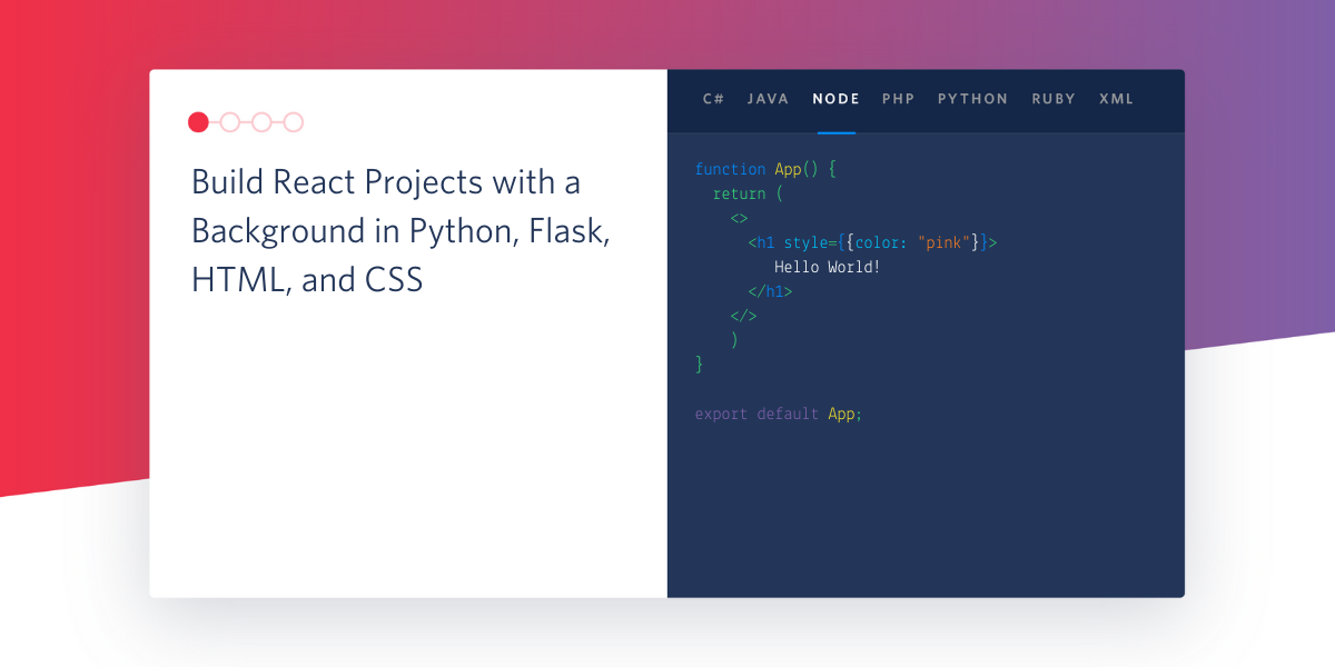 header - How to Pick Up React from a Python, Flask, and HTML Background