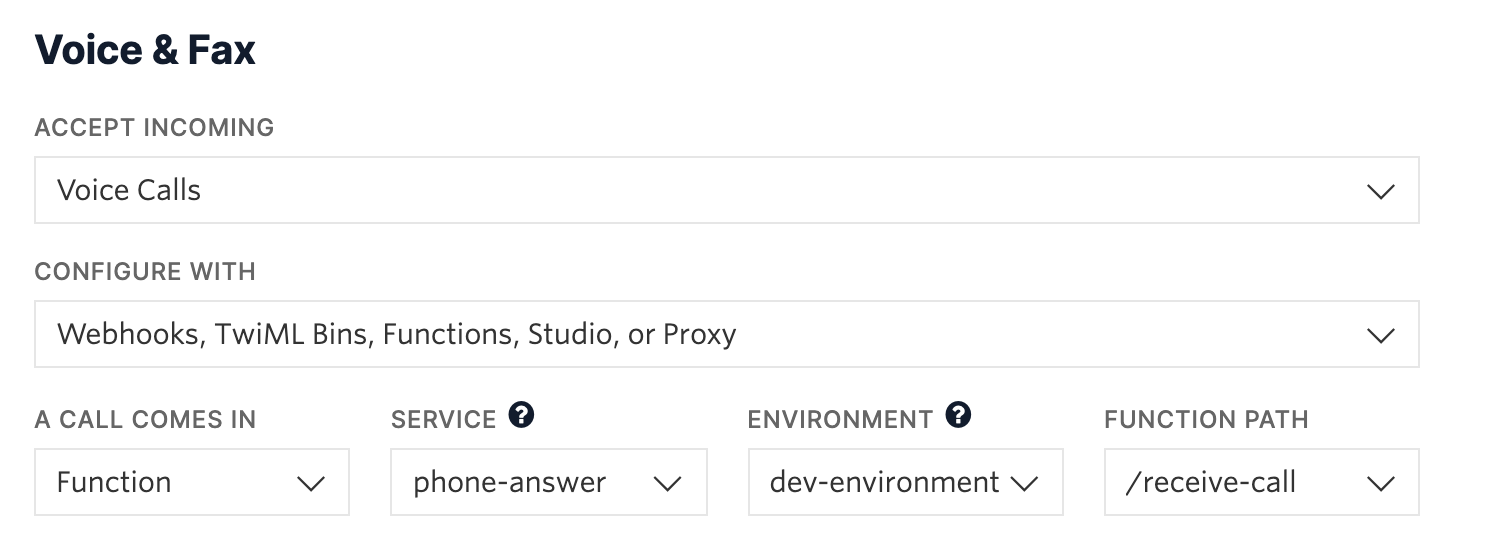 Configure Twilio Voice webhook