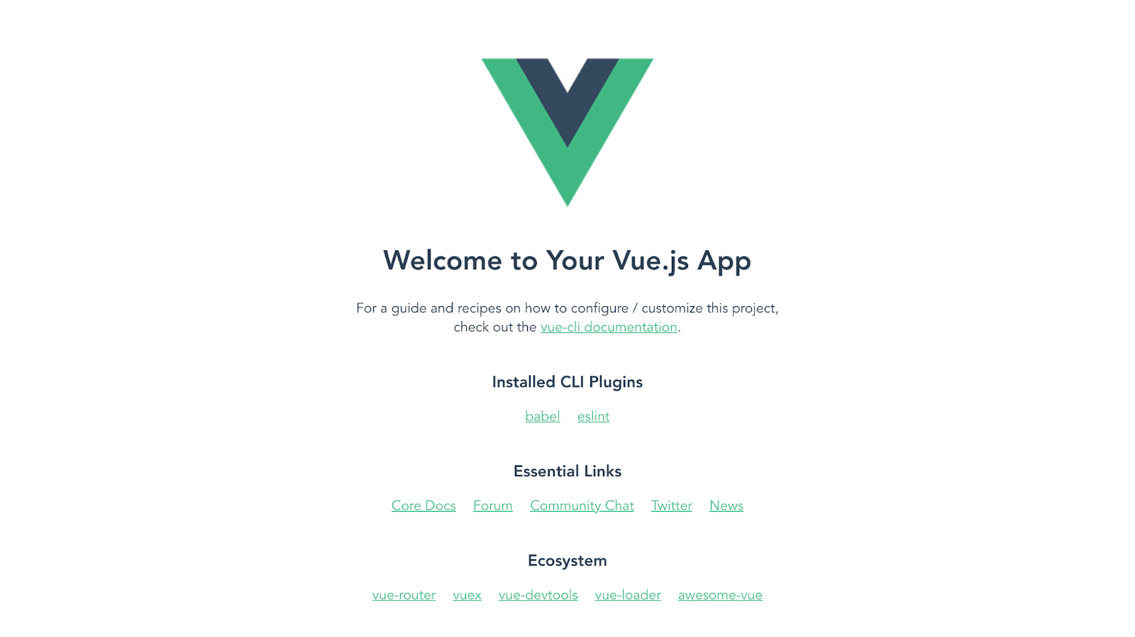 Screenshot of vue app running in browser