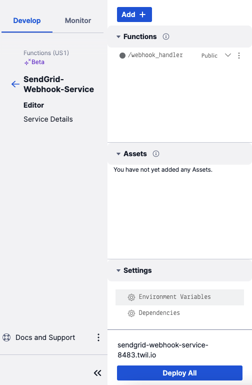 Environment variable setting in Functions