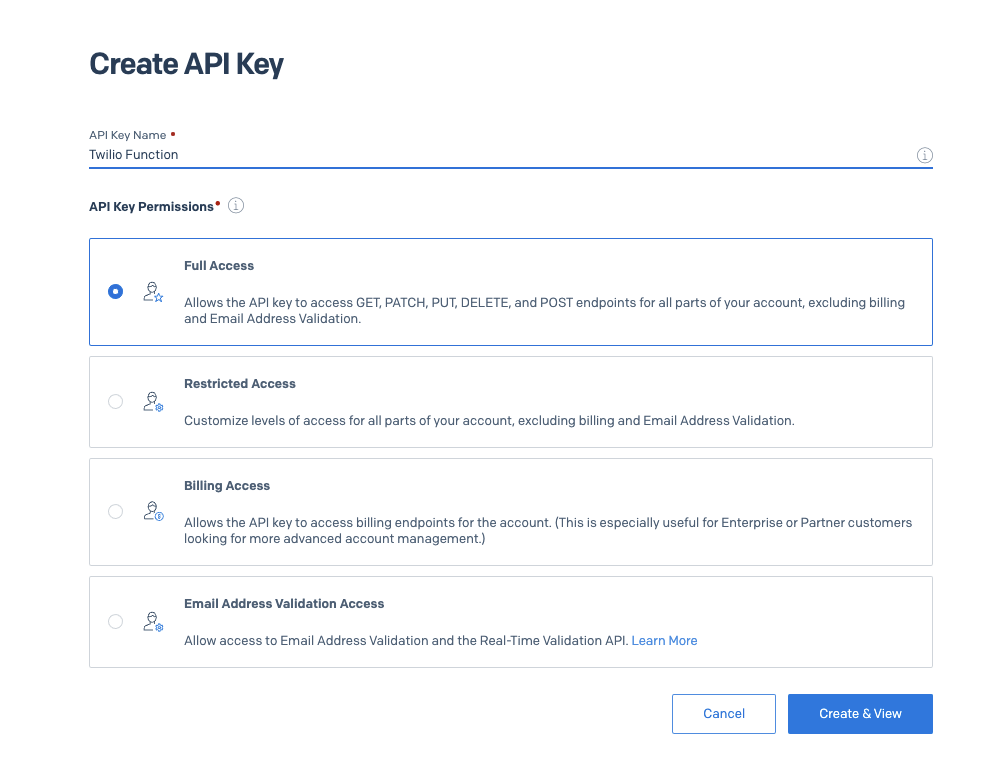 Create a SendGrid API Key