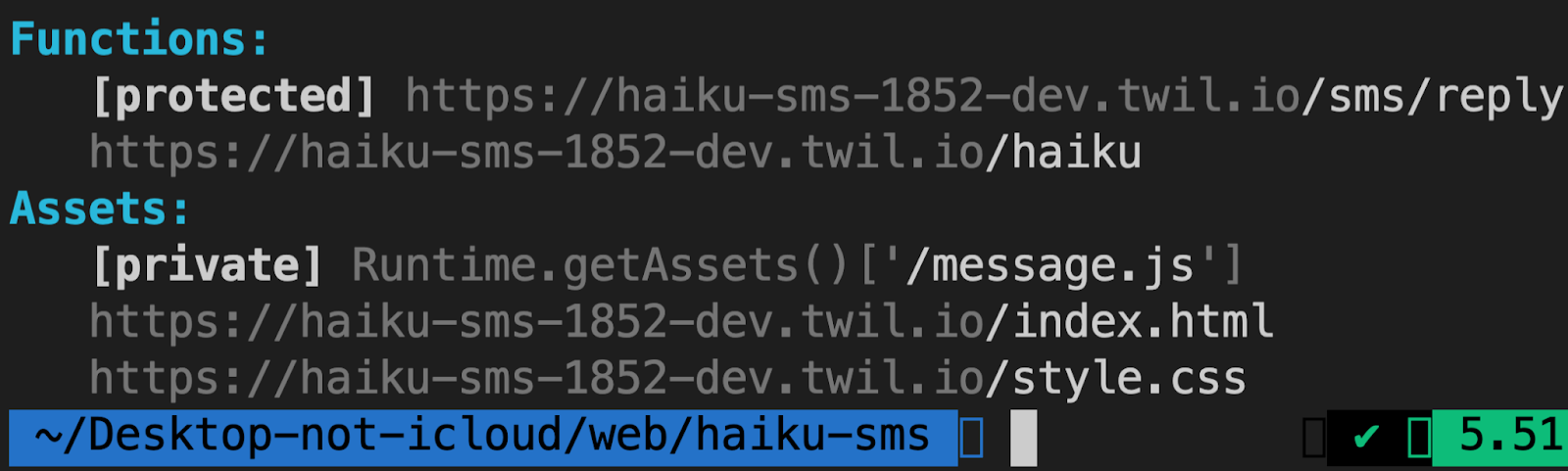 Function URLs in terminal